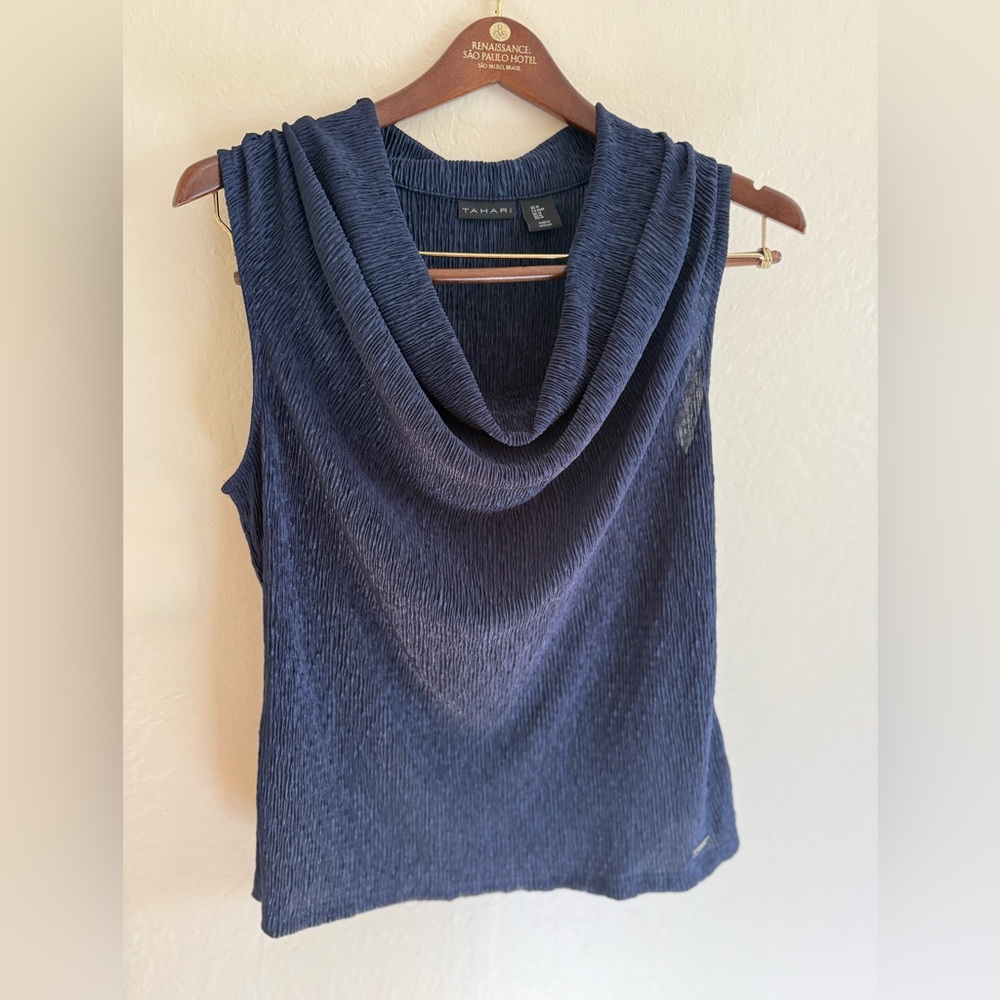 Tahari two piece Cowl neck set with relaxed pants